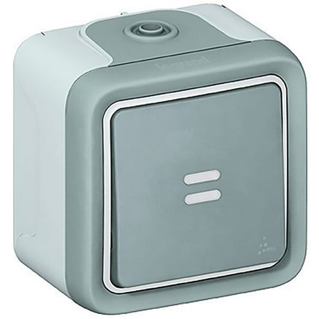 Выключатель кнопочный 1-кл. ОП PLEXO IP55 с подсветкой 10А ламп. Leg 069722 Legrand