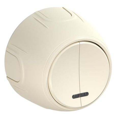 Выключатель двойной Rotondo с подсветкой, цвет бежевый - 7700867 ССТ