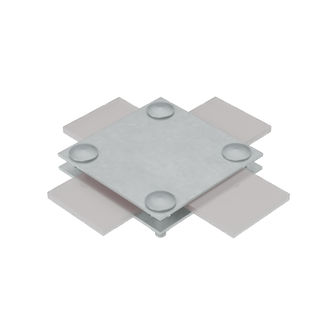 Соединитель крестообразный для полосы шириной до 30мм. Две пластины. Нержавеющая сталь - 2XS-B30 INOX304 КМ-Профиль MA0035