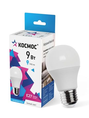 Лампа светодиодная LED 9Вт 220В Е27 D55х98 4500К белый 720 лм A55 Космос - LkecLED9wA55E2745