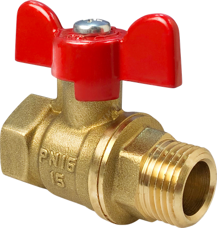 Кран шаровой латунный ВН/НР ручка-бабочка. 1дюйм (48/12) VALFEX VF.218.LB1.100