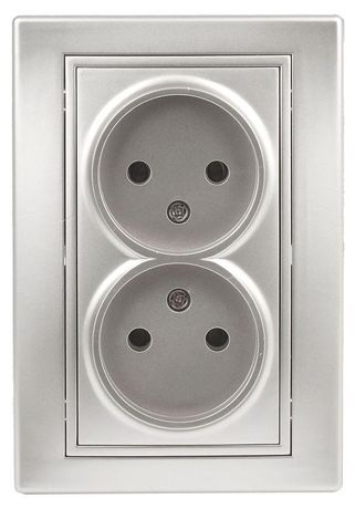 Розетка однофазная скрытого монтажа, в рамку без шторок алюминий 16А 250В IP20 1-204-03 Intro Plano - Б0053907 ЭРА Б0030066