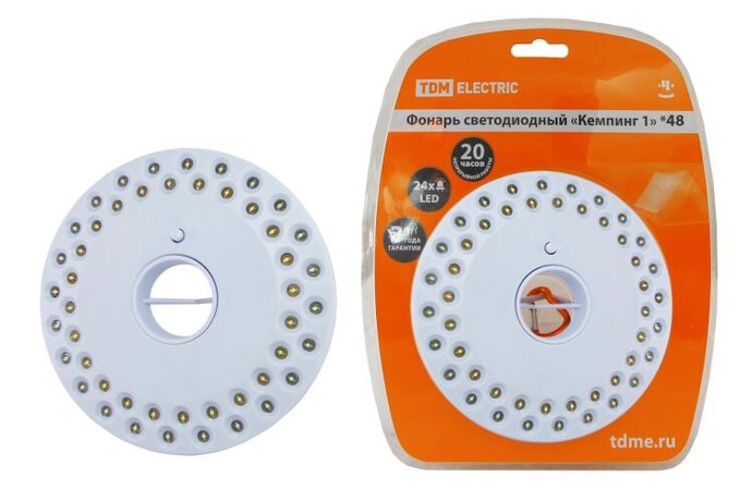 Фонарь кемпинговый 48xLED 4xAA Кемпинг 1х48, подвес, магниты | SQ0350-0017 TDM