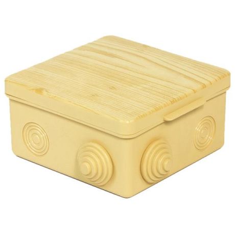 Коробка распаячная ОП 100х100х50мм с гермовводами светл. дерево Урал Пак КО-83011100-018 У.ПАК