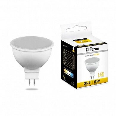 Лампа светодиодная LB-560 (9W) 230V G5.3 2700K MR16 | 25839 FERON