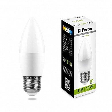 Лампа светодиодная LB-770 (11W) 230V E27 4000K свеча | 25944 FERON