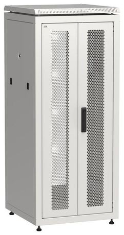 Шкаф напольный сетевой 19' LINEA N 28U 600х600мм передняя распашная перфорированная дверь задняя серый - LN35-28U66-2PP IEK