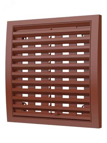 Решетка вентиляционная наружная регулируемая, из ASA пластика 200х200, цвет Терракотовый - 2020РРПН терр ЭРА 16950