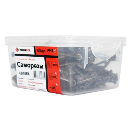 Саморез усиленный гипсокартон-металл 4.2х90 (TWN) (контейнер) (уп.100шт) Tech-Krep PRO/Zitar 146500