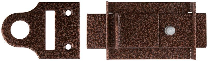 Засов накладной с проушинами медь 66675