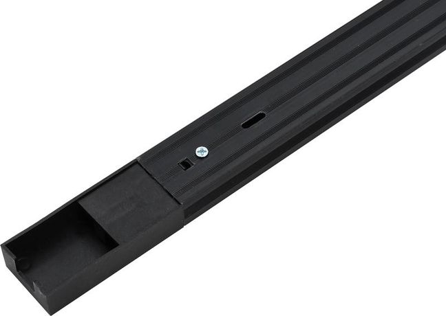 Шинопровод черный (пластик) 2м PTR P 2M-BL с токоподводом и заглушкой - 5052031 Jazzway