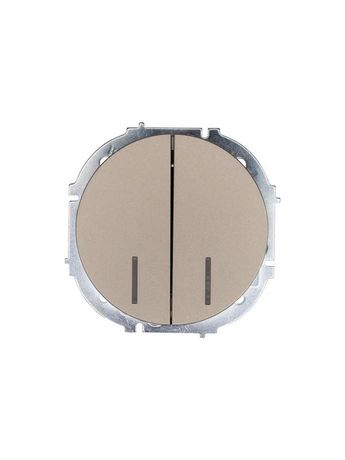Выключатель 2-кл. СП OSEN 10А IP20 с подсветкой механизм титан LEZARD 743-3788-112