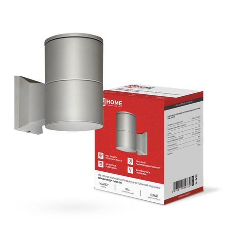 Светильник уличный настенный односторонний НБУ ЦИЛИНДР-1xА60-GR алюминиевый серый IP54 IN HOME - 4690612059334