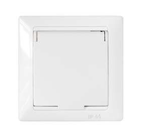 Розетка 1-м СП 16А IP44 с заземл. крышкой бел. Bylectrica РС16-312