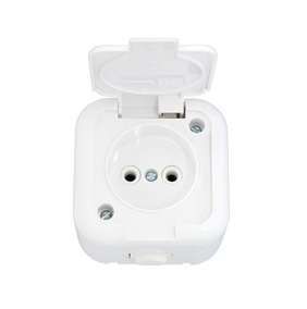 Розетка 1-м ОП 16А с защ. крышкой без заземл. IP44 бел. БЕЛТИЗ РА16-236 Bylectrica