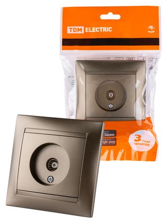 Розетка телевизионная простая (0-2400МГц, "мама") бронза "Лама" | SQ1815-0717 TDM