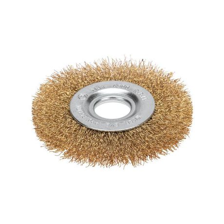 Щетка дисковая для УШМ, витая латунированная проволока, 100мм, отв. 22,23мм | KR-91-1241 Kranz