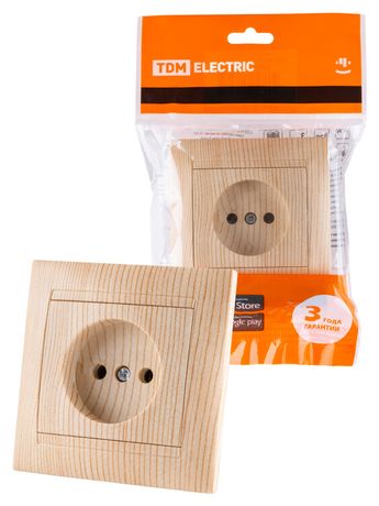 Розетка 2П 10А 250В сосна "Лама" | SQ1815-0322 TDM
