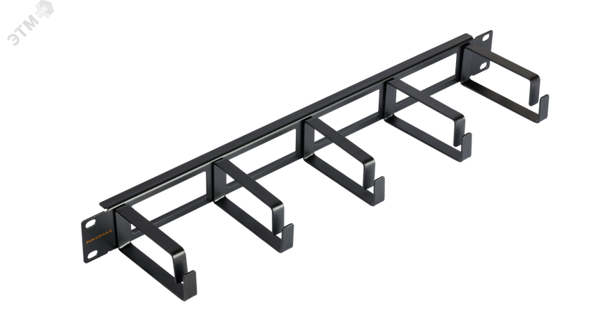 Органайзер кабельный 19дюйм 1U глубина колец 80мм с отверстиями в опорной планке метал. черн. (уп.2шт) NIKOMAX NMC-OK800H-1U-BK-2 ЭКО44831