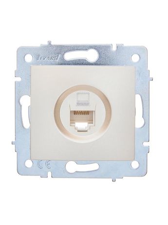 Розетка компьютерная 1-м СП ASTI IP20 RJ45 механизм Cat 5e жемчуж./бел. перламутр. LEZARD 7081-3088-139