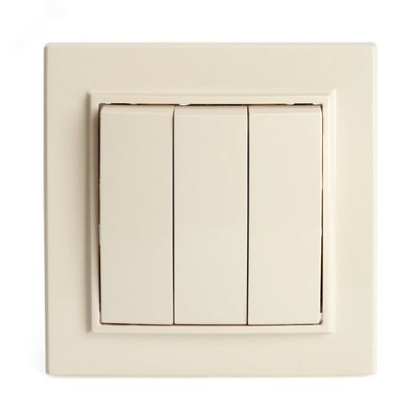 Выключатель электрический 3-клавишный, серия Эрна, PSW10-9007-02, слоновая кость | 39923 STEKKER FERON PSW10-9007-0