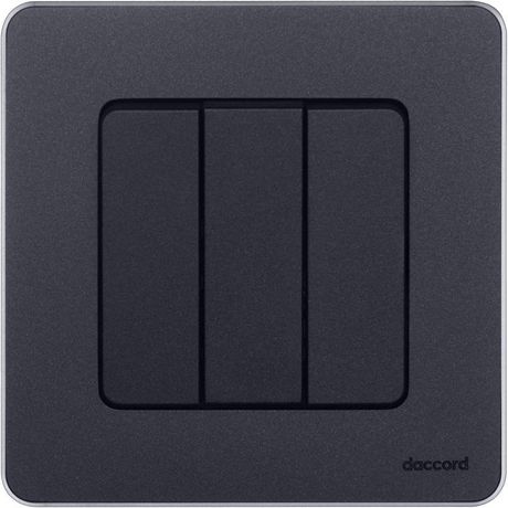 Выключатель трёхклавишный Inspiria 10АХ 250В винтовые зажимы - антрацит 673543 Legrand