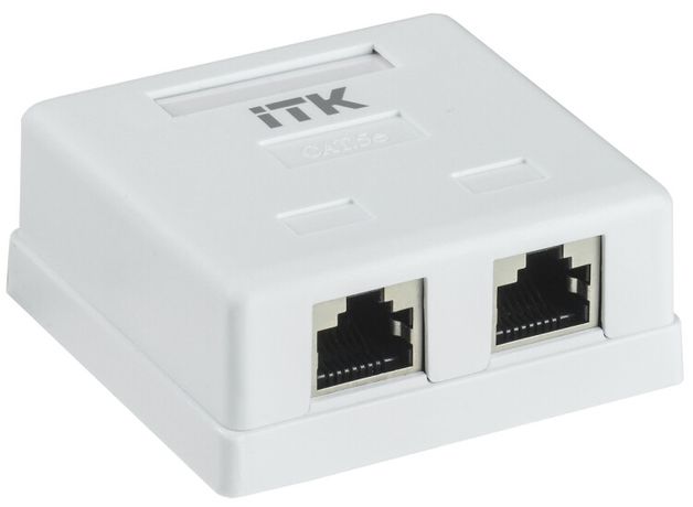Настенная информационная розетка RJ45 кат. 5E FTP 2-порт - CS2-1C5EF-22 IEK
