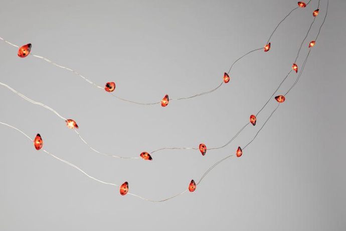 Гирлянда садовая Божьи коровки на солнечной батарее 7м (длина рабочей части 5 метров) 2 режима 25 LED ERASF23-19 ЭРА - Б0062368