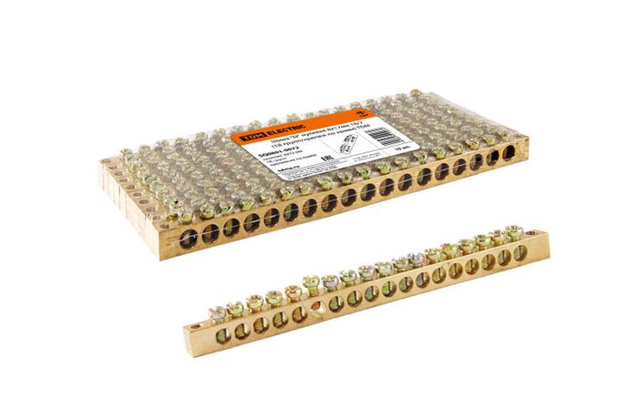 Шина "N" нулевая 8x12мм 18/2 (18 групп/крепеж по краям) | SQ0801-0072 TDM