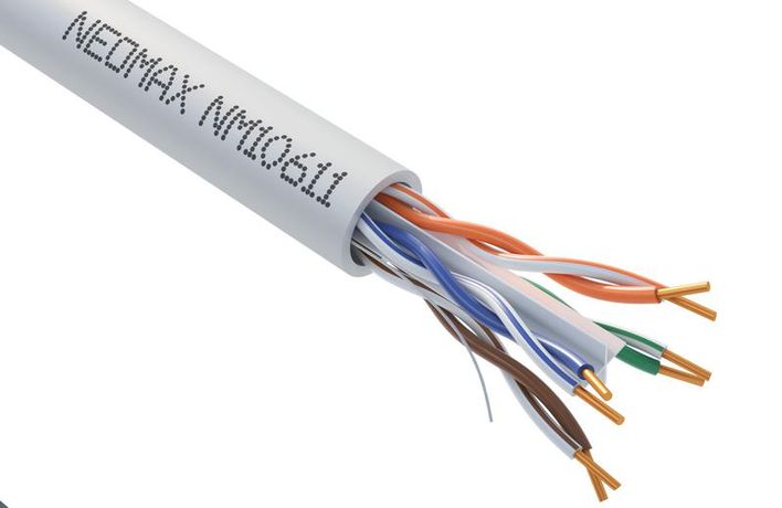 Кабель витая пара U/UTP кат.6 4х2х23AWG (0.57мм) solid CU LSZH нг(А)-HF сер. (NM10611) (уп.305м) NEOMAX 1632639
