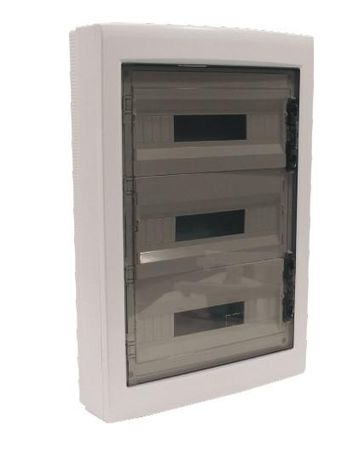 Корпус щита распределительного для модульного оборудования 54M(18x3) навесной прозр. затемненная дверца Cetinkaya Pano CP30954