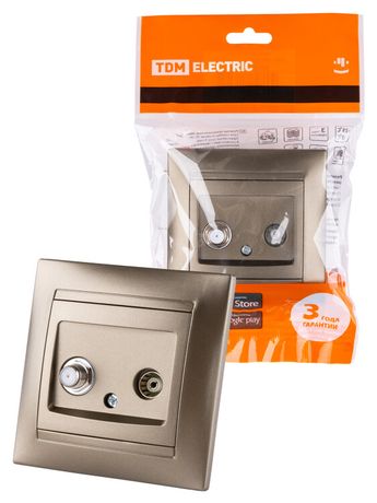 Розетка TV ("мама") + SAT (F-разъем) 0-2400МГц бронза "Лама" | SQ1815-0720 TDM