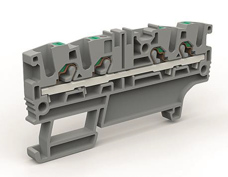 Проходная клемма 4 точки подключения на 2,5 кв.мм | ZEFC220GR DKC ДКС