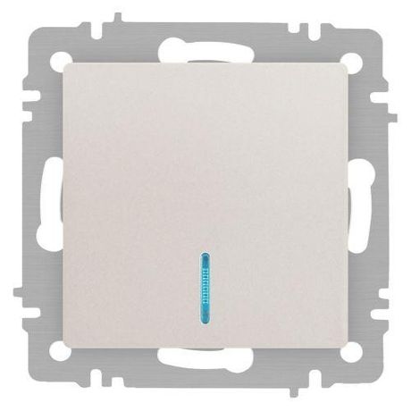 Выключатель одноклавишный, в рамку (скрытого монтажа) с подсветкой перламутр 10А 250В винтовые зажимы Intro Accent 6-102-06 - Б0063467 ЭРА