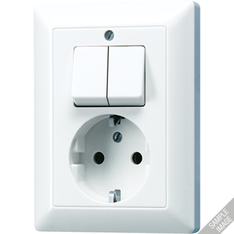 Розетка штепсельная SCHUKO 16A 250V с сдвоенным выключателем слоновая кость - AS5575EU JUNG