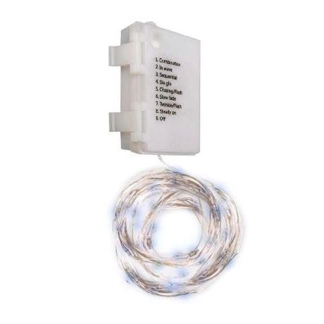 Гирлянда декоративная питание от ЭП DC-G03-120W, 120 бел. microLED, 12.1 м., 8 реж., 3xAA, IP44 | .5047839 ФАZА ФАЗА