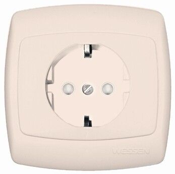 Розетка 1-м СП Рондо с заземл. евро сл. кость SchE RS16-264-SI (РС16-264-си) Schneider Electric