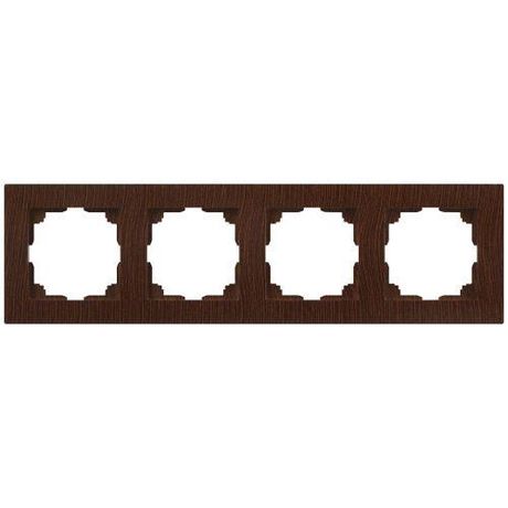 Рамка для розеток и выключателей Intro Accent 6-504-10 на 4 поста, СУ, венге | Б0063715 ЭРА
