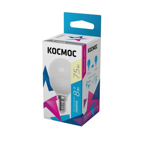 Лампа светодиодная LED GL45 8Вт 220В E143000К Космос Lksm_LED8wGL45E1430