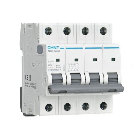 Выключатель автоматический NB8-63M 4P 63А 10кА х-ка K без тепл. расцеп. (R) | 320874 CHINT