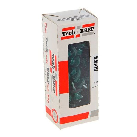 Саморез кровельный сверло 5,5х19 RAL-6005 (тёмно-зеленый) (60шт) - коробка с окном | 125701 Tech-KREP