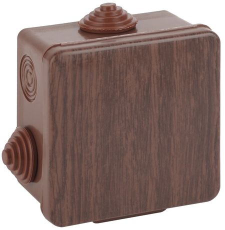 Коробка распределительная открытой установки КОР (дуб) 100х100х50мм с гермовводами 8 вх. IP54 (18/648) | Б0043224 ЭРА