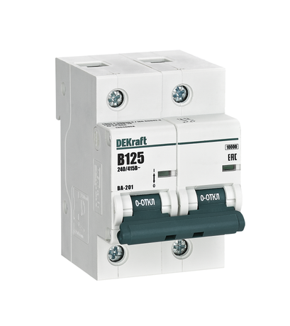 Автоматический выключатель 2Р 125А х-ка B ВА-201 10кА | 13040DEK DEKraft APC