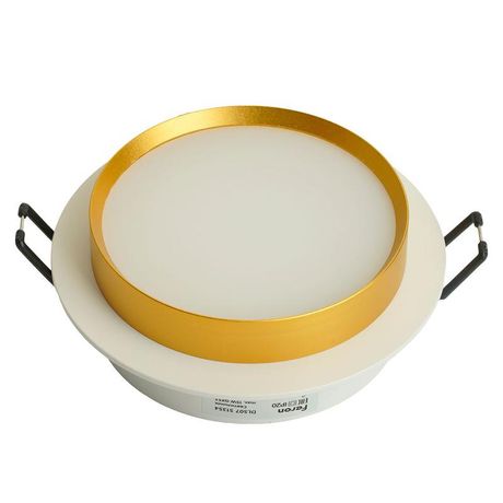 Светильник потолочный встраиваемый, 15W 230V GX53, белый + золото, круг, без лампы, DL507 | 51354 FERON