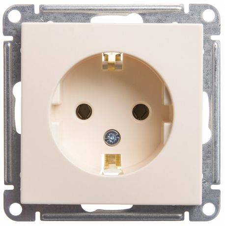 Розетка 1-м СП W59 16А IP20 с заземл. без защ. шторок механизм сл. кость SE RS16-154-2-86 APC