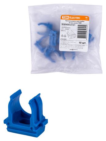 Крепеж-клипса для трубы ПНД 16 мм (10 шт.) синяя | SQ0405-0131 TDM