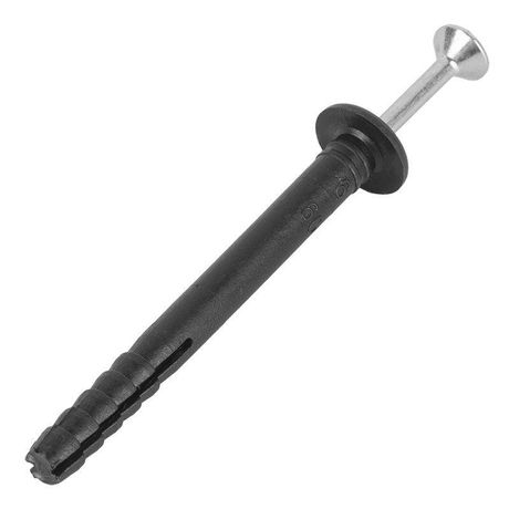 Дюбель-гвоздь грибовидный бортик, полипропилен 6х40мм, черный, пакет (100 шт/уп) | KR-01-3621-010 Kranz