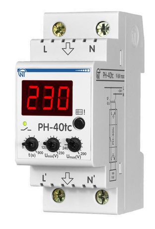 Реле напряжения РН-40tc - 40А – 220В DIN рейка для защиты техники во всей квартире 2 журнал аварий термозащита НовАтек-Электро 3425600040tс