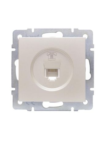 Розетка телефонная СП Vesna евро стандарт механизм жемчуж./бел. перламутр LEZARD 742-3088-137