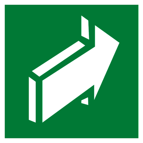 Знак эвакуационный E 18 ''Открывать движением от себя'' 200х200 мм, пленка самоклеящаяся с фотолюминесцентным покрытием ГОСТ Р 12.4.026-2001 - an-e-18-f EKF